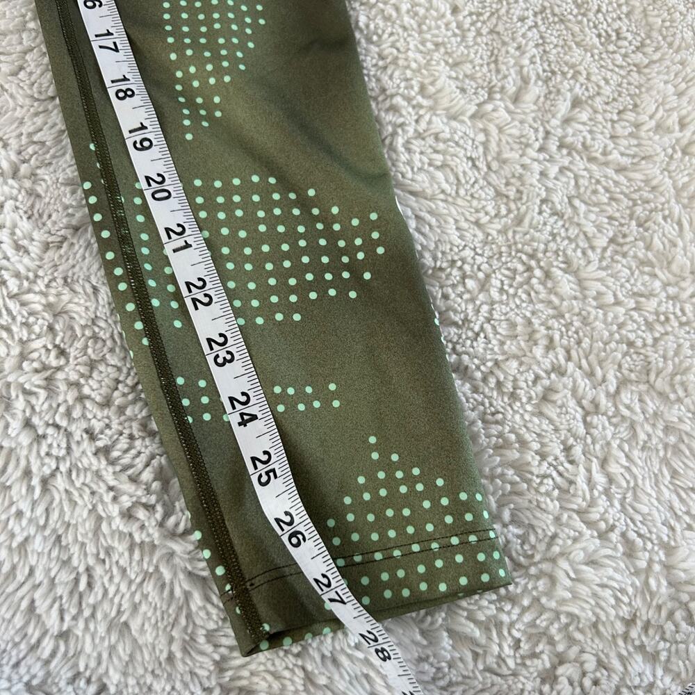 Nike Dri Fit HR Women's Polka Dot Skinny Capri Legging XL Green Athleisure Yoga - Picture 4 of 7